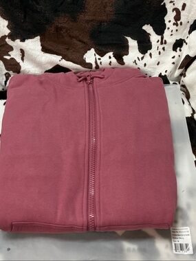 Women's Zip-Up Hoodie in Dusty Rose